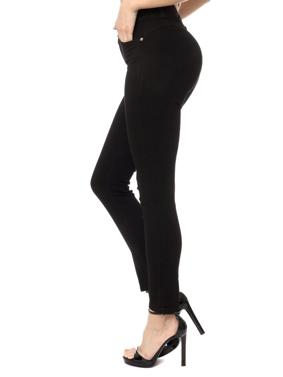 Jeans Corazón Cintura Alta Skinny / color negro
