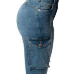 Jeans Corazón Cintura Alta Skinny / color azul acid wash
