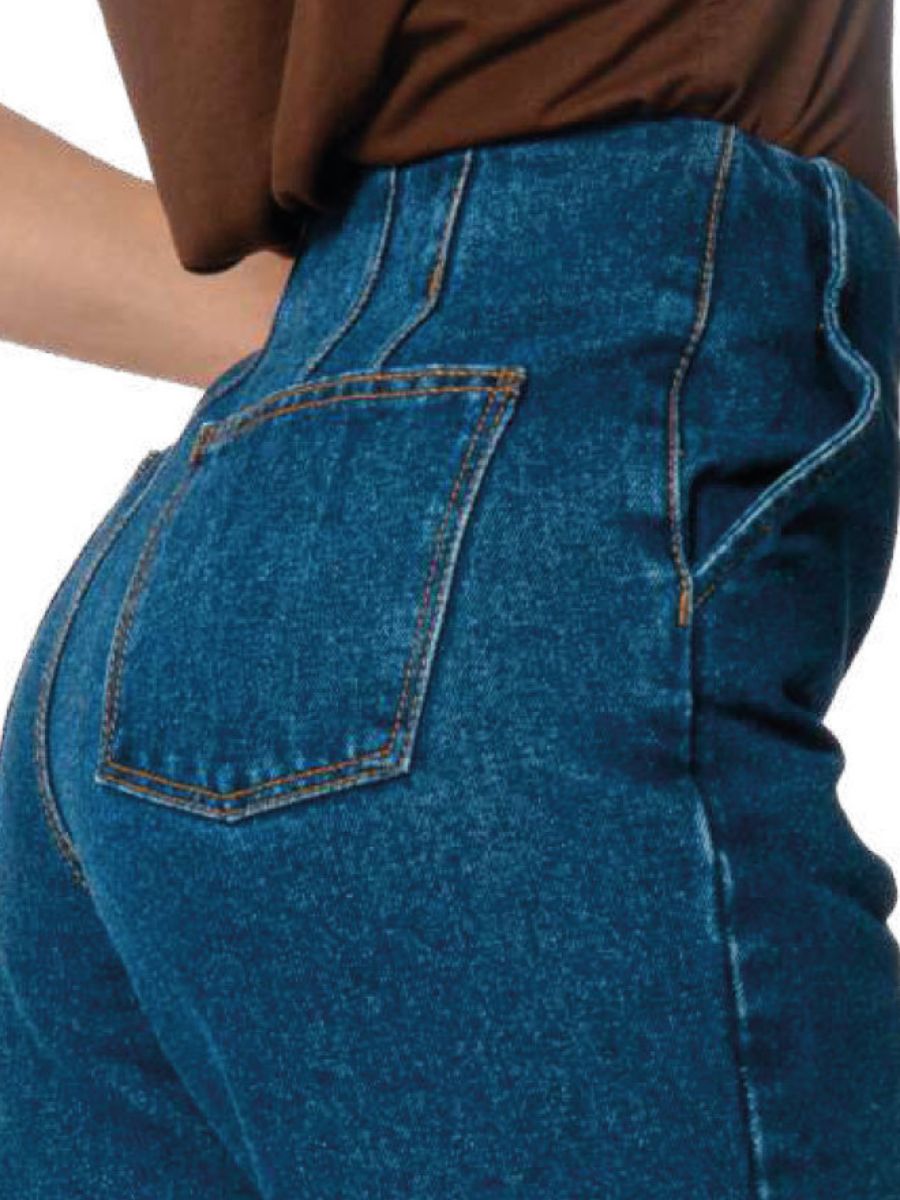 Jeans Pretina Pasada Pierna Amplia color azul oscuro