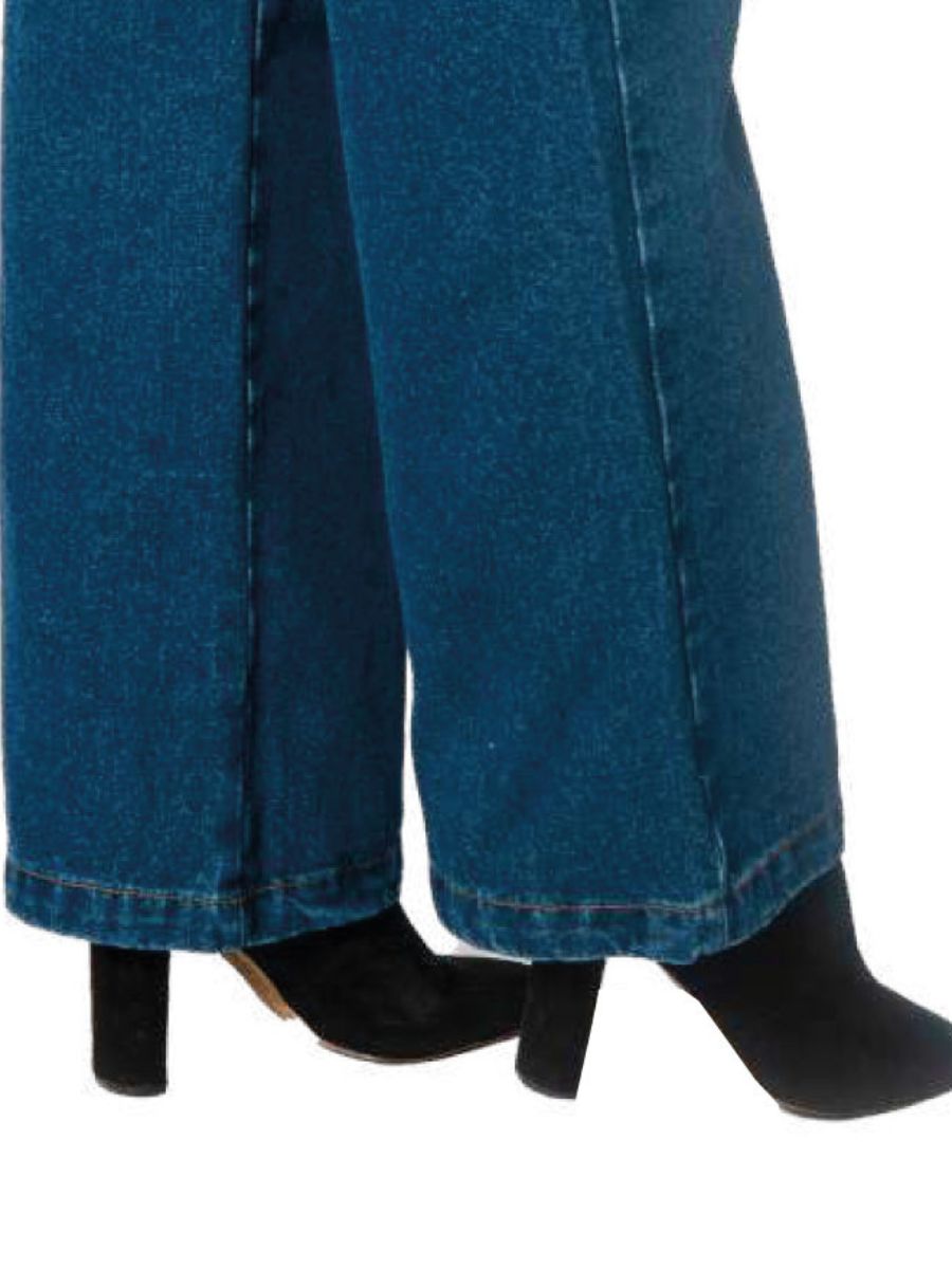 Jeans Pretina Pasada Pierna Amplia color azul oscuro