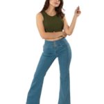 Jeans Corazón Fajilla Campana / color azul claro