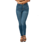 Jeans Justo a tu Medida Cintura Alta Skinny / color azul medio