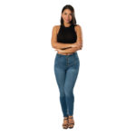 Jeans Justo a tu Medida Cintura Alta Skinny / color azul medio