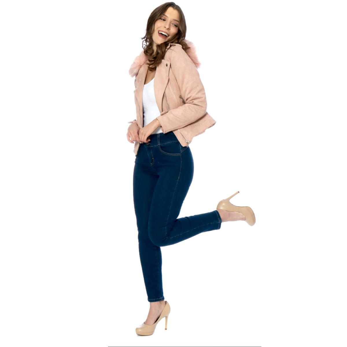 Jeans Corazón Cintura Alta Skinny / color azul oscuro