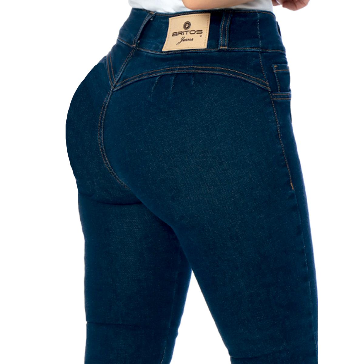 Jeans Corazón Cintura Alta Skinny / color azul oscuro